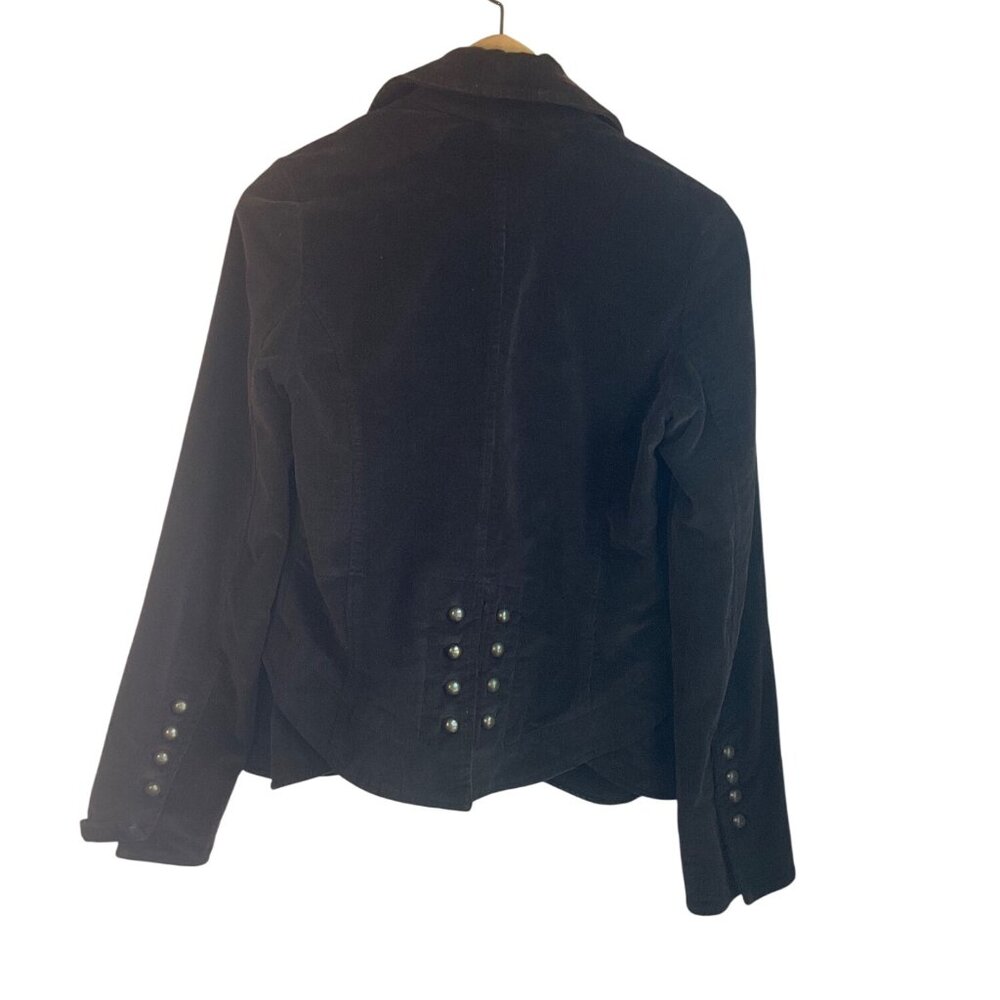 Luii S Chocolate Brown Corduroy Military Style Jacket Y2K Boho Renaissance - Picture 2 of 13